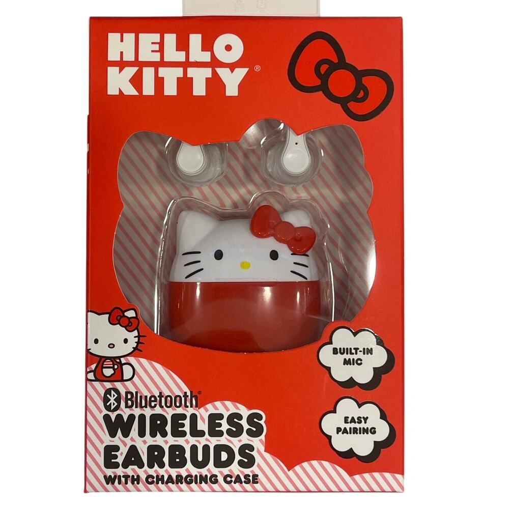 New Hello Kitty Blue Tooth Wireless Earbuds with Charging Case